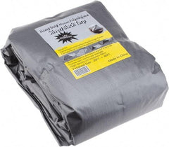 Value Collection - 40' Long x 20' Wide Polyethylene Tarp & Dust Cover - Black & Silver, Grommet, 11 to 12 mil Thickness - Eagle Tool & Supply