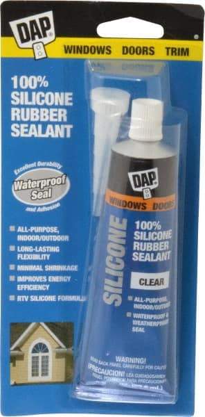 DAP - 2.8 oz Tube Clear RTV Silicone Joint Sealant - -40 to 400°F Operating Temp, 10 to 20 min Tack Free Dry Time, 24 hr Full Cure Time - Eagle Tool & Supply