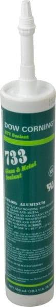 Dow Corning - 10.1 oz Cartridge Silver RTV Silicone Joint Sealant - -70 to 350°F Operating Temp, 15 min Tack Free Dry Time, 24 hr Full Cure Time, Series 733 - Eagle Tool & Supply