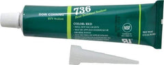 Dow Corning - 3 oz Tube Red RTV Silicone Joint Sealant - -85 to 500°F Operating Temp, 17 min Tack Free Dry Time, 24 hr Full Cure Time, Series 736 - Eagle Tool & Supply