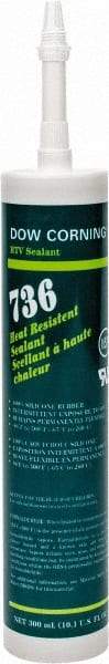 Dow Corning - 10.1 oz Cartridge Red RTV Silicone Joint Sealant - -85 to 500°F Operating Temp, 17 min Tack Free Dry Time, 24 hr Full Cure Time, Series 736 - Eagle Tool & Supply