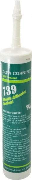 Dow Corning - 10.1 oz Cartridge White RTV Silicone Joint Sealant - -49 to 392°F Operating Temp, 75 min Tack Free Dry Time, 24 to 72 hr Full Cure Time, Series 739 - Eagle Tool & Supply