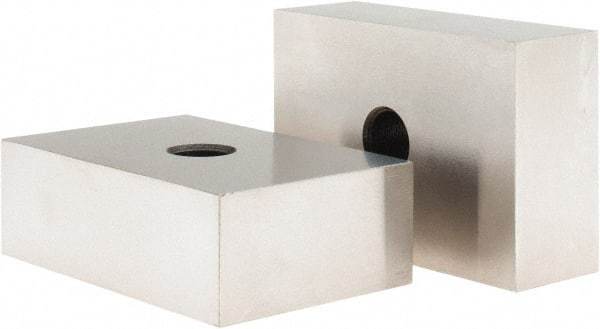 Value Collection - 0.0001 Squareness Per Inch, Hardened Steel, 1-2-3 Block with 1 Hole Setup Block - 0.0001 to 0.0007 Inch Overall Tolerance, 3/8 - 16 Inch Tapped Hole Size, 56-60 HRC Hardness, Sold As Matched Pair - Eagle Tool & Supply