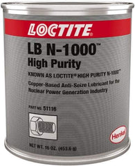 Loctite - 1 Lb Can High Purity Anti-Seize Lubricant - Copper, 1,800°F, Copper - Eagle Tool & Supply