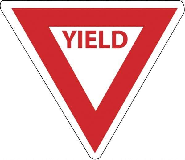 NMC - "Yield", 30" Wide x 30" High, Aluminum Stop & Yield Signs - 0.08" Thick, Red on White, Engineer Grade Reflectivity, Triangle, Post Mount - Eagle Tool & Supply