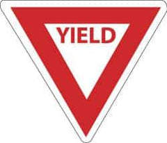 NMC - "Yield", 30" Wide x 30" High, Aluminum Stop & Yield Signs - 0.08" Thick, Red on White, High Intensity Reflectivity, Triangle, Post Mount - Eagle Tool & Supply