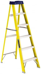 Louisville - 7 Steps, 8' High, Type I Rating, Fiberglass Step Ladder - Eagle Tool & Supply