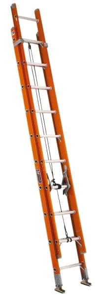 Louisville - 16' High, Type IA Rating, Fiberglass Industrial Extension Ladder - Eagle Tool & Supply