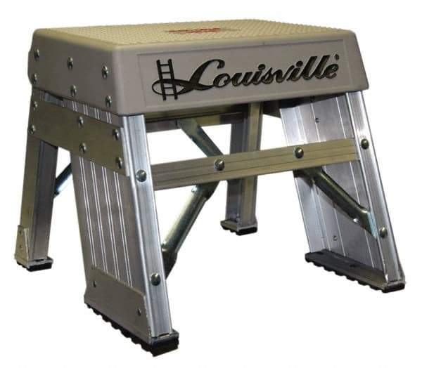 Louisville - 1 Step, 1' High, Type IA Rating, Aluminum Step Stand - 300 Lb Capacity, 15-11/16" Base Width - Eagle Tool & Supply