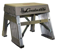Louisville - 1 Step, 1' High, Type IA Rating, Aluminum Step Stand - 300 Lb Capacity, 15-11/16" Base Width - Eagle Tool & Supply