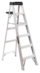 Louisville - 9 Steps, 10' High, Type IA Rating, Aluminum Step Ladder - Eagle Tool & Supply