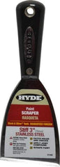 Hyde Tools - Stiff Stainless Steel 1-Edge Scraper - 3" Blade Width, Nylon Handle - Eagle Tool & Supply