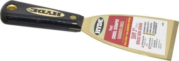 Hyde Tools - Stiff Brass Chisel Scraper - 3" Blade Width, Nylon Handle - Eagle Tool & Supply
