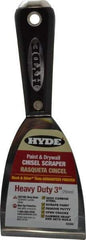 Hyde Tools - 3" Wide Carbon Steel Putty Knife - Stiff, Nylon/Hammerhead Handle - Eagle Tool & Supply