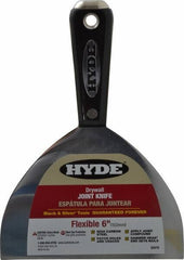 Hyde Tools - 6" Wide Carbon Steel Taping Knife - Flexible, Hammerhead Nylon Handle, 8-1/2" OAL - Eagle Tool & Supply