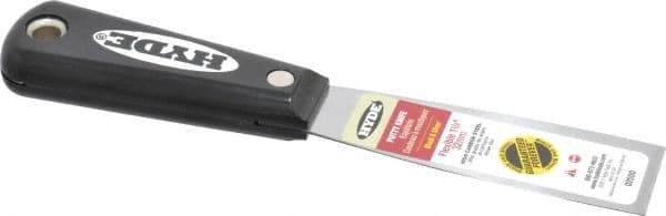 Hyde Tools - 1-1/4" Wide Steel Putty Knife - Flexible, Nylon Handle, 7-3/4" OAL - Eagle Tool & Supply