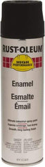 Rust-Oleum - Black, 15 oz Net Fill, Flat, Enamel Spray Paint - 14 Sq Ft per Can, 15 oz Container, Use on Rust Proof Paint - Eagle Tool & Supply