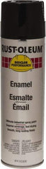 Rust-Oleum - Black, 15 oz Net Fill, Gloss, Enamel Spray Paint - 14 Sq Ft per Can, 15 oz Container, Use on Rust Proof Paint - Eagle Tool & Supply