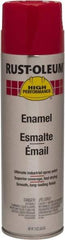Rust-Oleum - Safety Red, 15 oz Net Fill, Gloss, Enamel Spray Paint - 14 Sq Ft per Can, 15 oz Container, Use on Rust Proof Paint - Eagle Tool & Supply