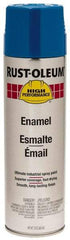 Rust-Oleum - Safety Blue, 15 oz Net Fill, Gloss, Enamel Spray Paint - 14 Sq Ft per Can, 15 oz Container, Use on Rust Proof Paint - Eagle Tool & Supply