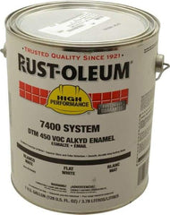 Rust-Oleum - 1 Gal White Flat Finish Industrial Enamel Paint - Interior/Exterior, Direct to Metal, <450 gL VOC Compliance - Eagle Tool & Supply