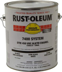 Rust-Oleum - 1 Gal White Semi Gloss Finish Industrial Enamel Paint - Interior/Exterior, Direct to Metal, <450 gL VOC Compliance - Eagle Tool & Supply