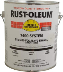 Rust-Oleum - 1 Gal Silver Gray Gloss Finish Industrial Enamel Paint - Interior/Exterior, Direct to Metal, <450 gL VOC Compliance - Eagle Tool & Supply