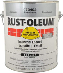 Rust-Oleum - 1 Gal Aluminum Gloss Finish Industrial Enamel Paint - Interior/Exterior, Direct to Metal, <450 gL VOC Compliance - Eagle Tool & Supply