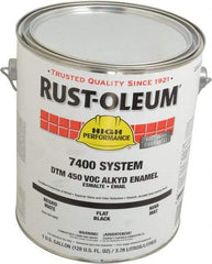 Rust-Oleum - 1 Gal Black Flat Finish Industrial Enamel Paint - Interior/Exterior, Direct to Metal, <450 gL VOC Compliance - Eagle Tool & Supply