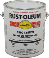 Rust-Oleum - 1 Gal Dunes Tan Gloss Finish Industrial Enamel Paint - Interior/Exterior, Direct to Metal, <450 gL VOC Compliance - Eagle Tool & Supply