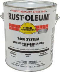 Rust-Oleum - 1 Gal Safety Red Gloss Finish Industrial Enamel Paint - Interior/Exterior, Direct to Metal, <450 gL VOC Compliance - Eagle Tool & Supply
