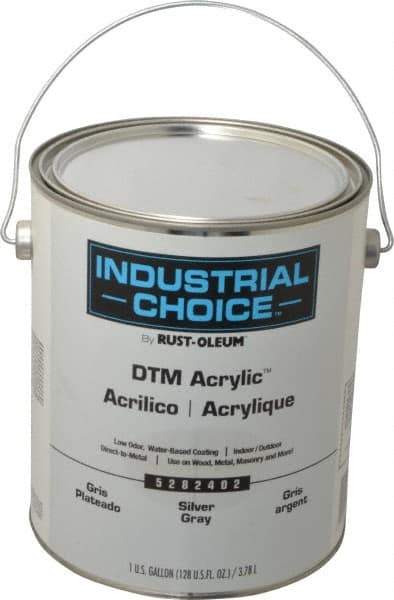 Rust-Oleum - 1 Gal Silver Gray Semi Gloss Finish Alkyd Enamel Paint - Interior/Exterior, Direct to Metal, <250 gL VOC Compliance - Eagle Tool & Supply