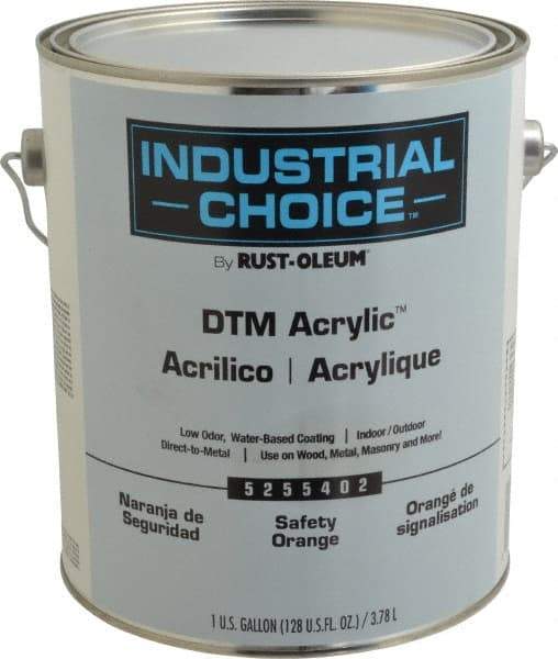 Rust-Oleum - 1 Gal Safety Orange Semi Gloss Finish Alkyd Enamel Paint - Interior/Exterior, Direct to Metal, <250 gL VOC Compliance - Eagle Tool & Supply