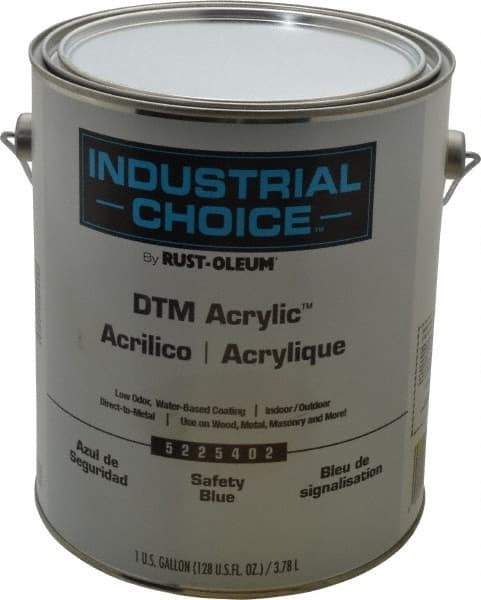 Rust-Oleum - 1 Gal Safety Blue Semi Gloss Finish Alkyd Enamel Paint - Interior/Exterior, Direct to Metal, <250 gL VOC Compliance - Eagle Tool & Supply
