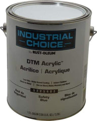 Rust-Oleum - 1 Gal Safety Blue Semi Gloss Finish Alkyd Enamel Paint - Interior/Exterior, Direct to Metal, <250 gL VOC Compliance - Eagle Tool & Supply