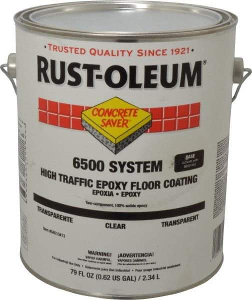 Rust-Oleum - 1 Gal High Gloss Clear Epoxy - 100 at 16 mils Sq Ft/Gal Coverage, 150 at 11 mils Sq Ft/Gal Coverage, 200 at 8 mils & 300 at 5 mils Sq Ft/Gal Coverage, <100 g/L VOC Content - Eagle Tool & Supply