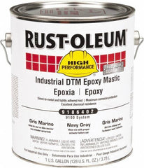 Rust-Oleum - 1 Gal Gloss Navy Gray Epoxy Mastic - 100 to 225 Sq Ft/Gal Coverage, <340 g/L VOC Content, Direct to Metal - Eagle Tool & Supply