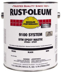 Rust-Oleum - 1 Gal Gloss Black Epoxy Mastic - 100 to 225 Sq Ft/Gal Coverage, <340 g/L VOC Content, Direct to Metal - Eagle Tool & Supply