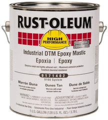 Rust-Oleum - 1 Gal Gloss Dunes Tan Epoxy Mastic - 100 to 225 Sq Ft/Gal Coverage, <340 g/L VOC Content, Direct to Metal - Eagle Tool & Supply