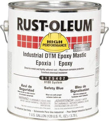Rust-Oleum - 1 Gal Gloss Safety Blue Epoxy Mastic - 100 to 225 Sq Ft/Gal Coverage, <340 g/L VOC Content, Direct to Metal - Eagle Tool & Supply