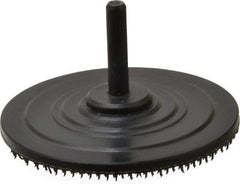 AutoQuip - 3" Diam Hook & Loop Disc Backing Pad - 1/4" Shank Diam, Firm Density, 18,000 RPM - Eagle Tool & Supply