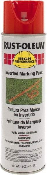 Rust-Oleum - 15 fl oz Orange Marking Paint - 300' to 350' Coverage at 1-1/2" Wide, Solvent-Based Formula - Eagle Tool & Supply