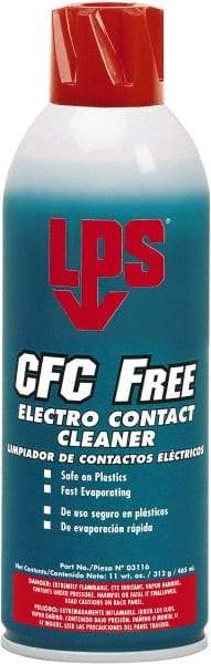 LPS - 11 Ounce Aerosol Contact Cleaner - 0°F Flash Point, Flammable, Food Grade, Plastic Safe - Eagle Tool & Supply