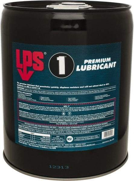 LPS - 5 Gal Pail Dry Film Penetrant/Lubricant - Clear Yellow, Food Grade - Eagle Tool & Supply