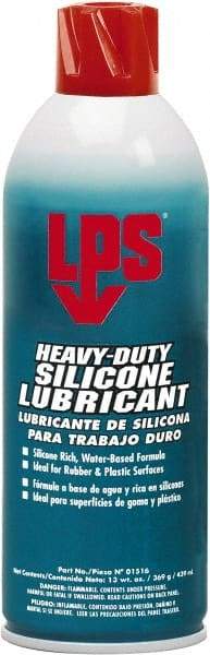 LPS - 16 oz Aerosol Dry Film/Silicone Penetrant/Lubricant - White, -40°F to 392°F, Food Grade - Eagle Tool & Supply