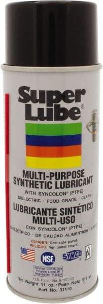 Synco Chemical - 11 oz Aerosol Synthetic General Purpose Grease - Translucent White, Food Grade, 450°F Max Temp, NLGIG 2, - Eagle Tool & Supply