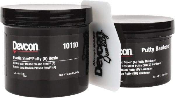 Devcon - 1 Lb Pail Two Part Epoxy - 45 min Working Time, Series Plastic Steel - Eagle Tool & Supply