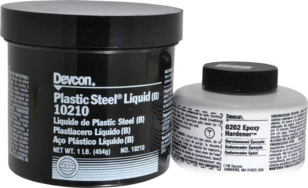 Devcon - 1 Lb Pail Two Part Epoxy - 45 min Working Time, Series Plastic Steel - Eagle Tool & Supply