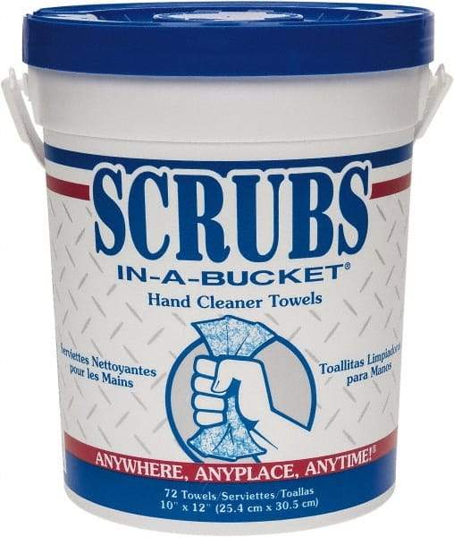 Scrubs - Pre-Moistened Hand Cleaning Wipes - Center Pull, 12-1/2" x 10-1/2" Sheet Size, Blue - Eagle Tool & Supply