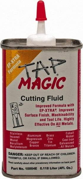 Tap Magic - Tap Magic EP-Xtra, 4 oz Can Cutting & Tapping Fluid - Semisynthetic, For Boring, Broaching, Drilling, Engraving, Facing, Milling, Reaming, Sawing, Threading, Turning - Eagle Tool & Supply